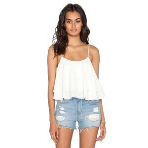 Free People | Tropical Wave Layered Crop Top in Cream, size XS